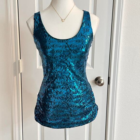The Limited Size Medium Vintage Y2K Sequin Mermaid Vibes Tank - Picture 1 of 5